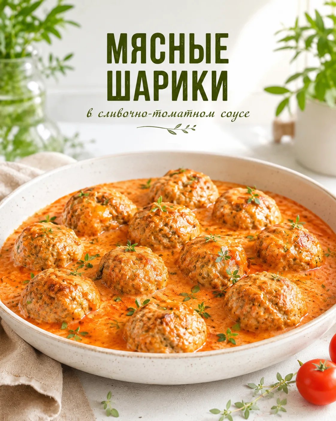 🥩 Мясные шарики в сливочно-томатном соусе