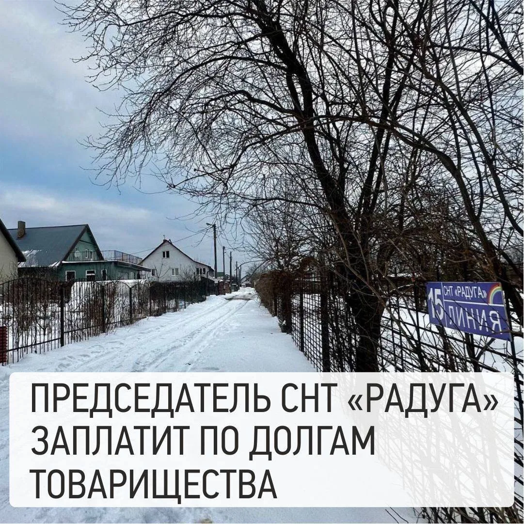 ⚖️ Суд привлёк бывшего руководителя СНТ к субсидиарной ответственности.  ⚡️ Напомним, СНТ «Радуга» (
