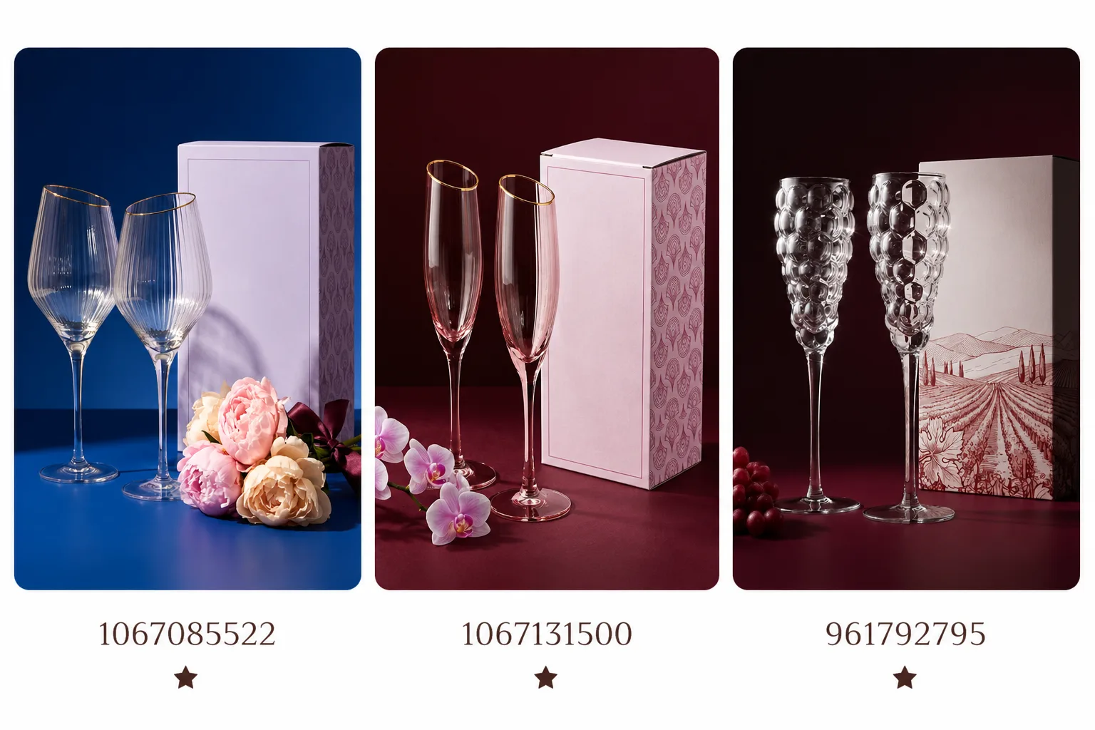 🥂 Подборка различных бокалов для уютных вечеров!

Артикулы:
— 1067085522 
— 1067131500 
— 961792795