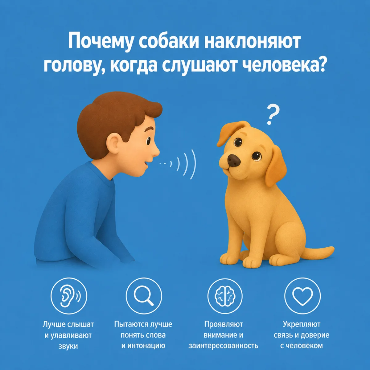 🐶 Почему собаки наклоняют голову, когда слушают человека?

Многие владельцы замечали эту милую пр