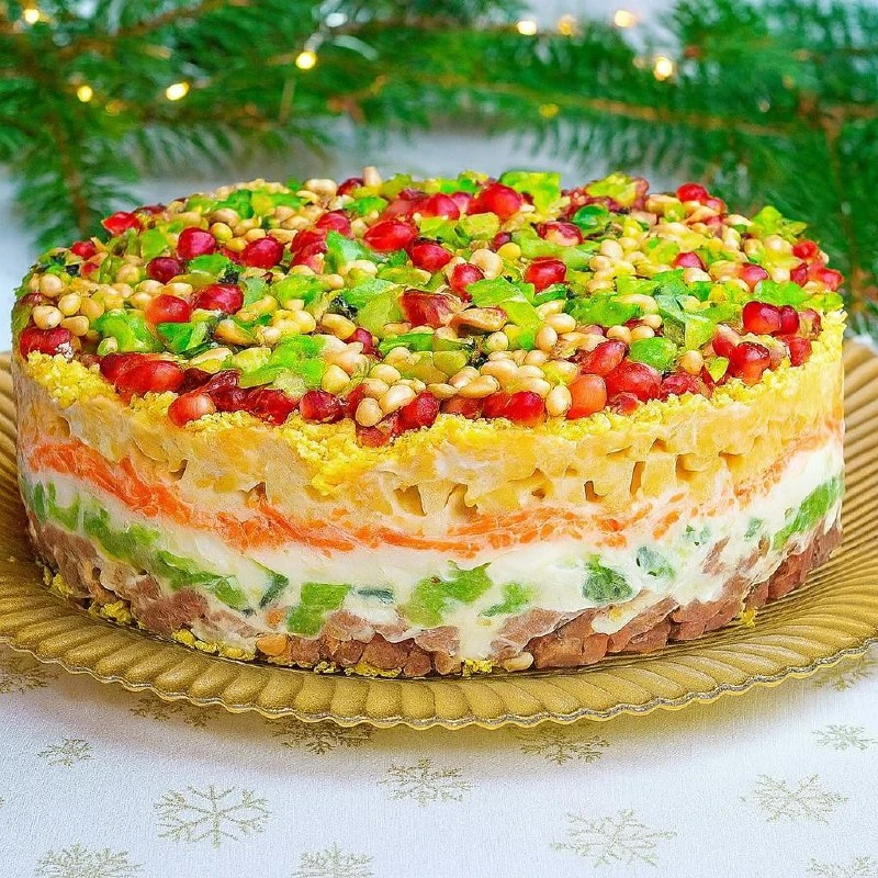 САЛАТ «ДРАГОЦЕННАЯ РОССЫПЬ» — ОЧЕНЬ ВКУСНЫЙ И НЕОБЫЧНЫЙ ПРАЗДНИЧНЫЙ САЛАТ