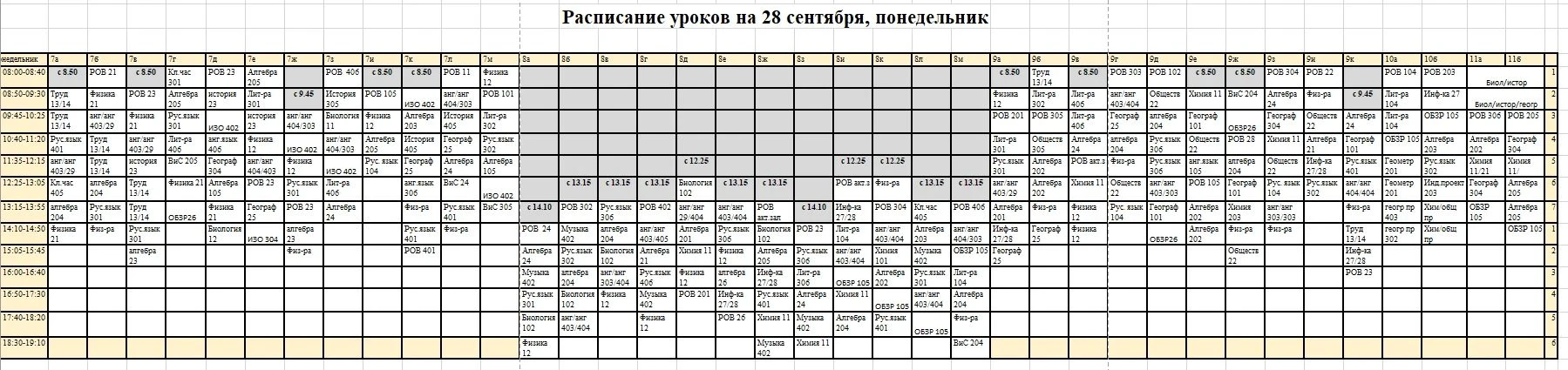 Доброе утро! Изменения в расписании на 28 сентября (корпус 3)