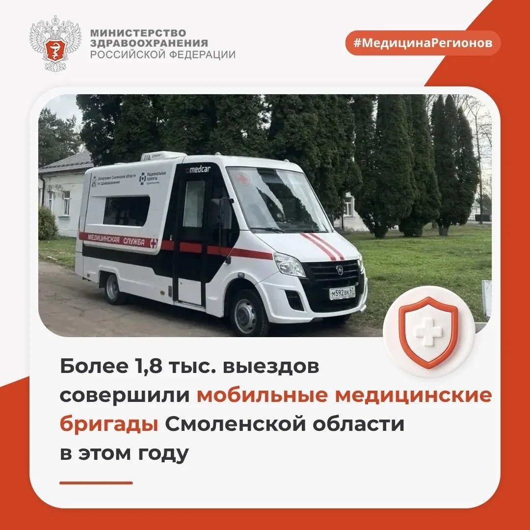 Минздрав России (VK)

Более 1,8 тыс. выездов совершили мобильные медицинские бригады Смоленской обла