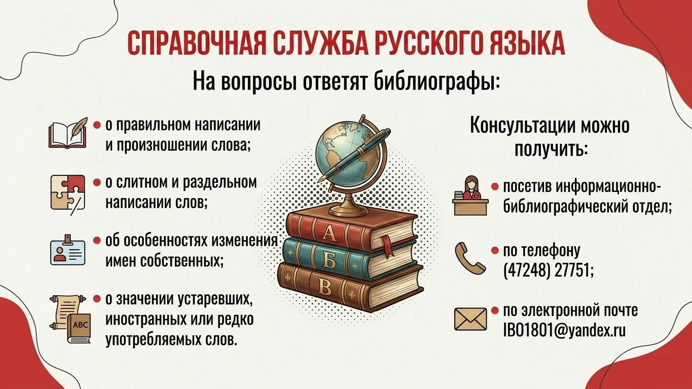❗В библиотеке работает Справочная служба русского языка!