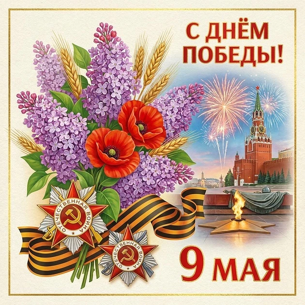 Поздравляю с Днем Победы! Пусть память о великом подвиге вдохновляет на добрые дела, укрепляет веру 