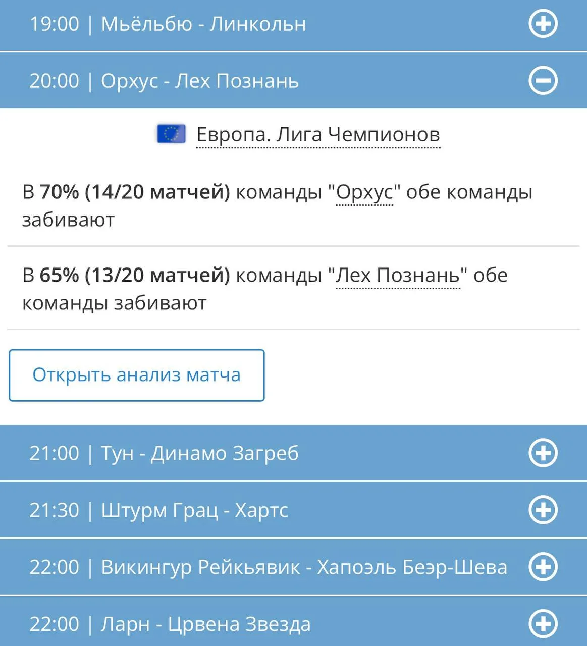 📝 ТРЕНД НА ОЗ 🇪🇺

⌨ Отобрали для вас сегодняшние матчи квалификации Лиги Чемпионов, где:

📌 Обе 