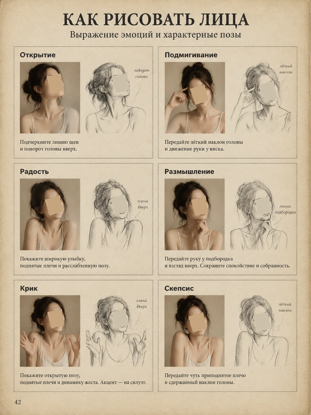 GPT Image 2.5. Страница из винтажного российского учебника по рисованию, стиль отсканир...