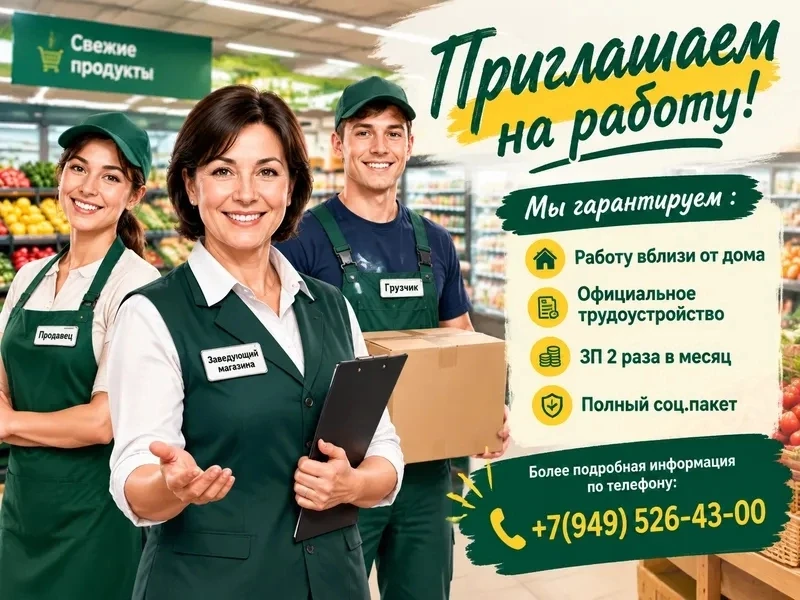 ‼СРОЧНО ТРЕБУЕТСЯ СОТРУДНИКИ НА СЛЕДУЮЩИЕ ВАКАНСИИ :