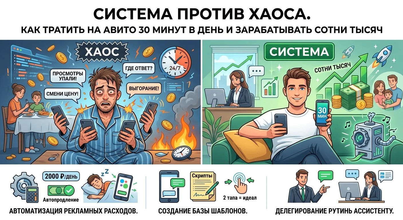 Система против хаоса. Как тратить на Авито 30 минут в день и зарабатывать сотни тысяч