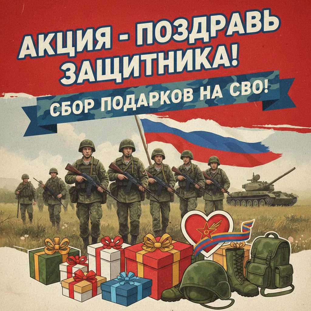 🎈АКЦИЯ🎈 «ПОЗДРАВЬ ЗАЩИТНИКА»!🇷🇺  Приглашаем всех присоединиться к акции сбора подарков для наших гер