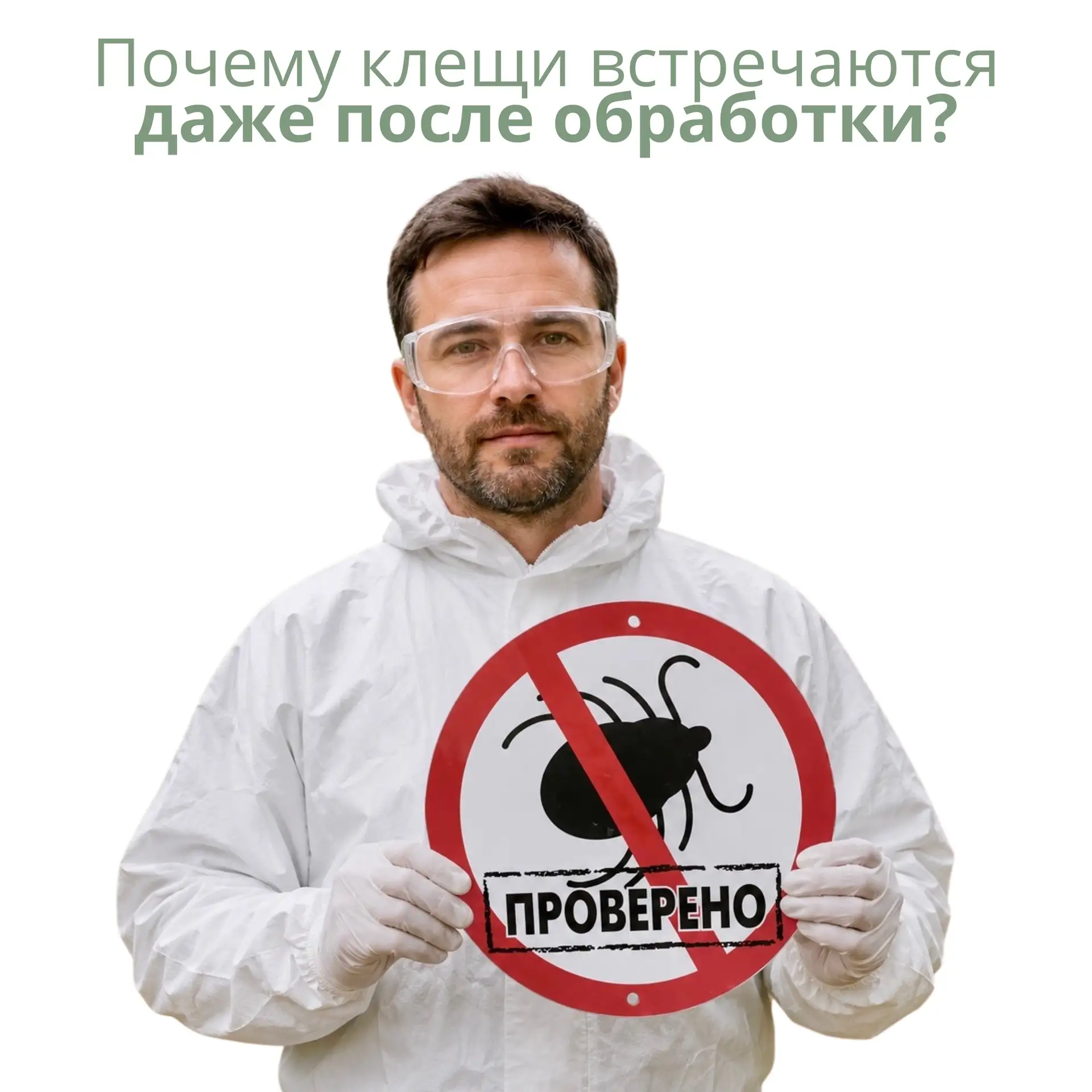 Почему клещи встречаются даже на обработанной территории? ⚠️