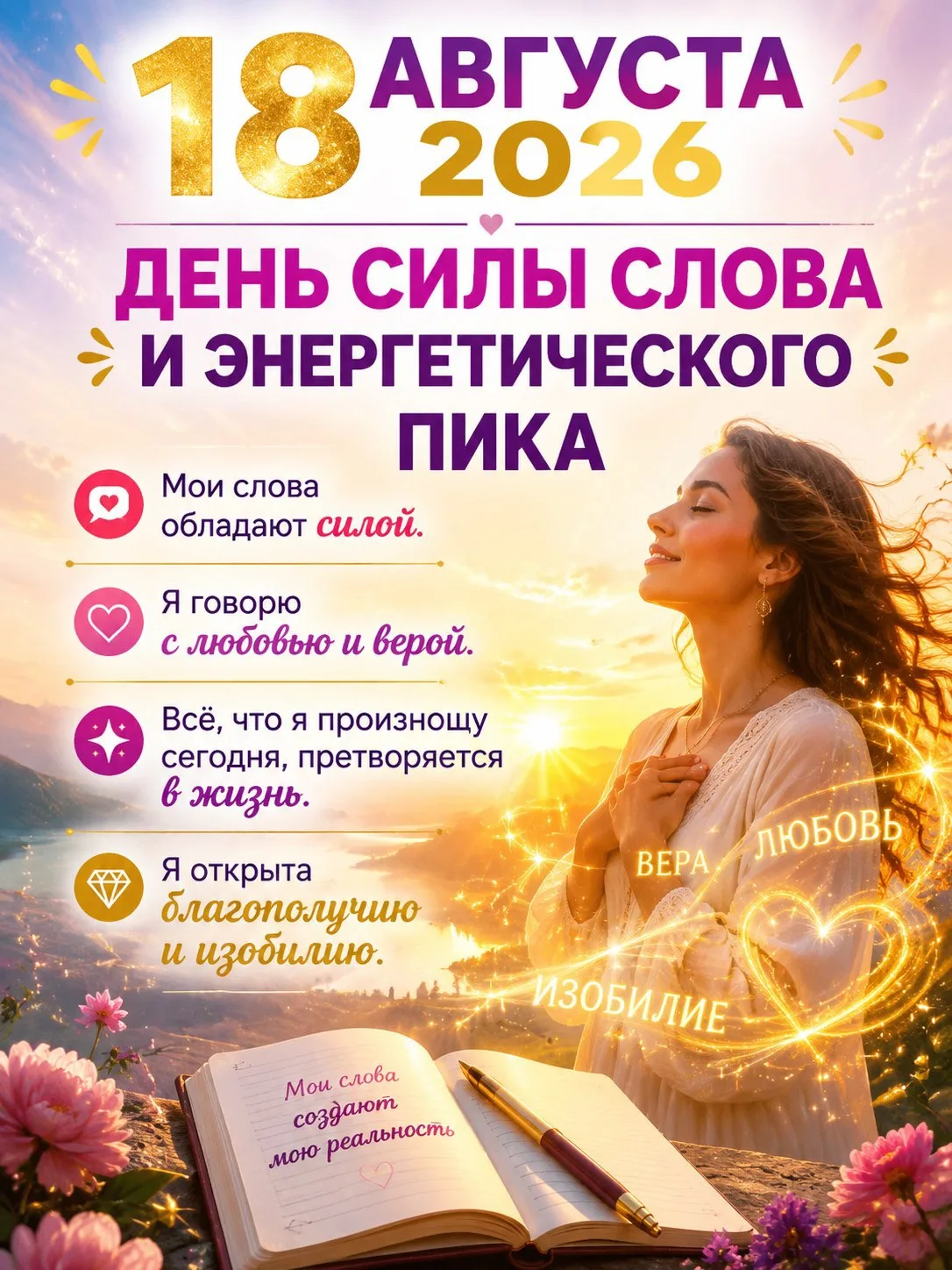 🌙 18 АВГУСТА 2026 — ДЕНЬ СИЛЫ СЛОВА И ЭНЕРГЕТИЧЕСКОГО ПИКА 🌙