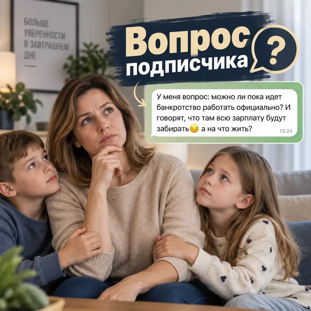 Если я пойду в процедуру банкротства, мы с детьми останемся без денег?