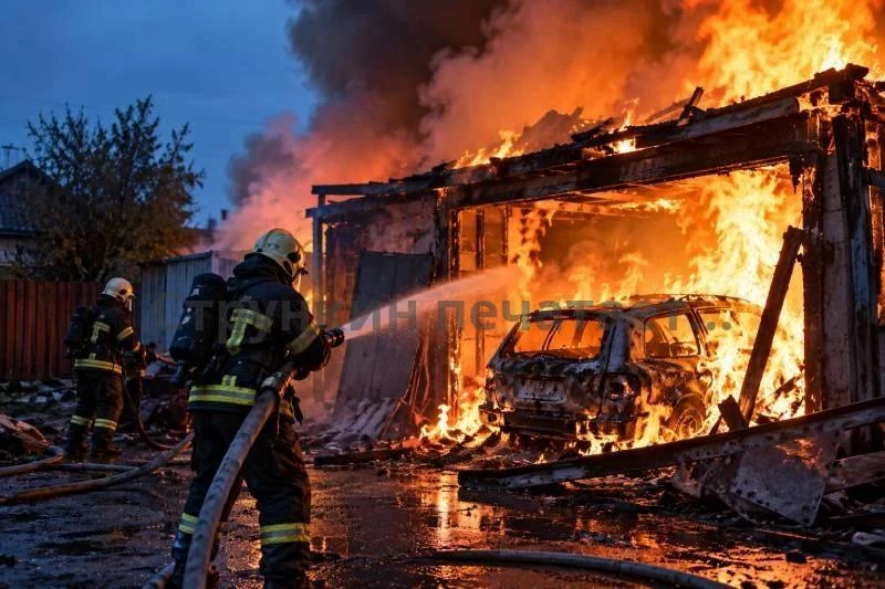 🔥 В Кинешме загорелись автомобиль и гараж