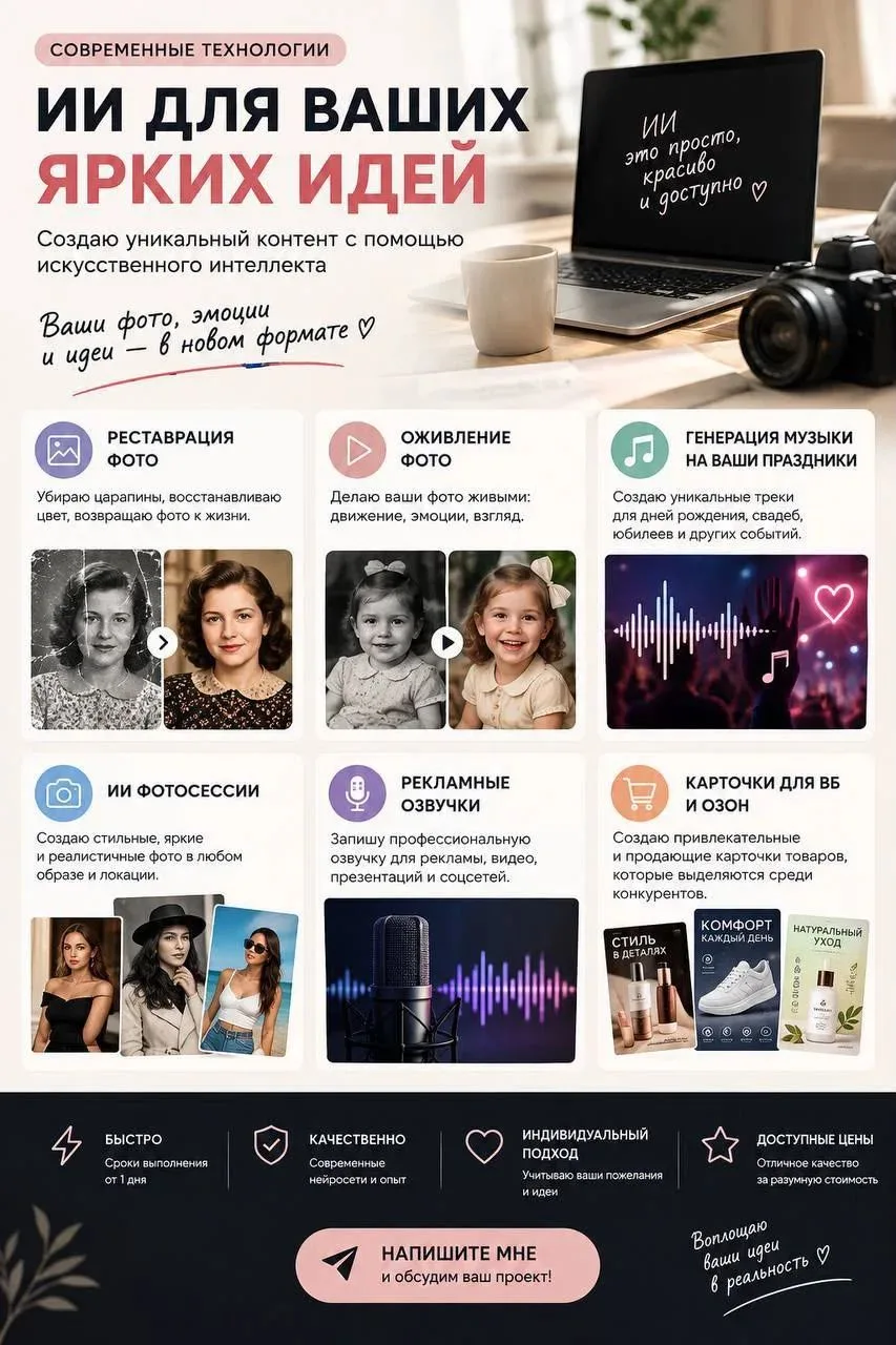 ✨ ИИ ярҙамында заказдар ҡабул итәм!