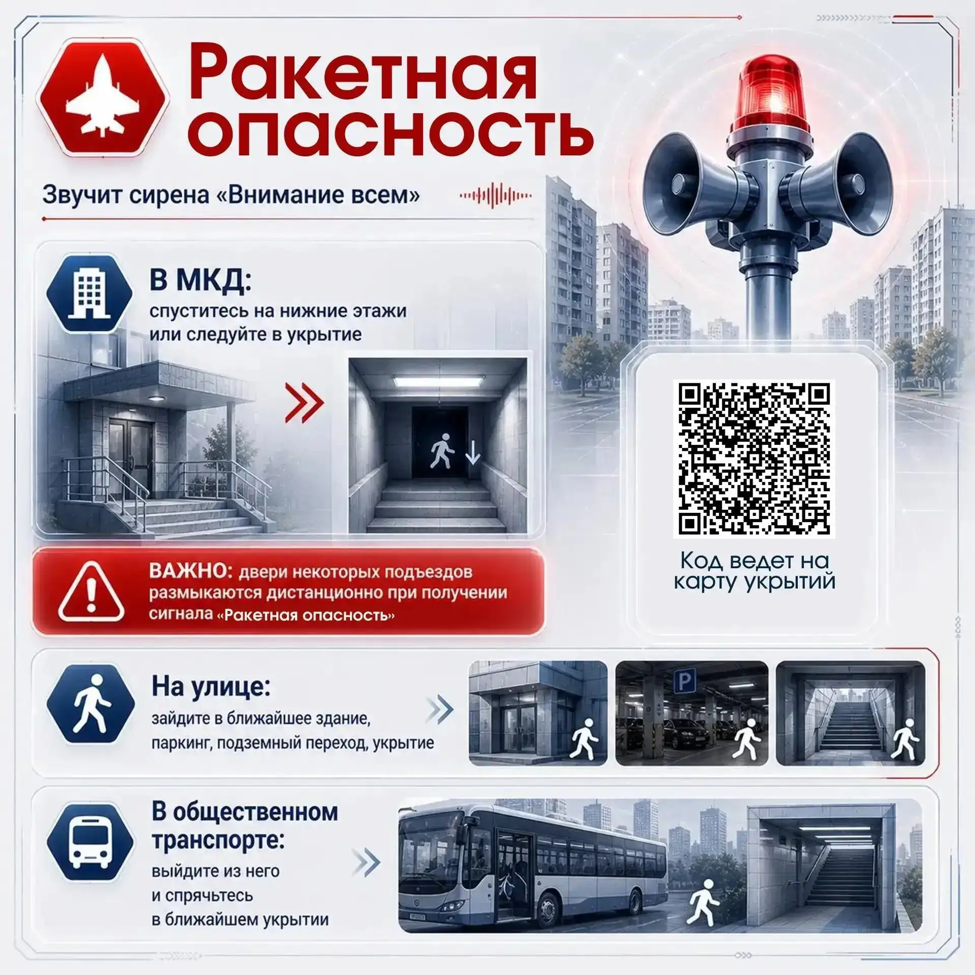 ❗️ ❗️ Как действовать при объявлении режимов «Беспилотная опасность» и «Ракетная опасно...