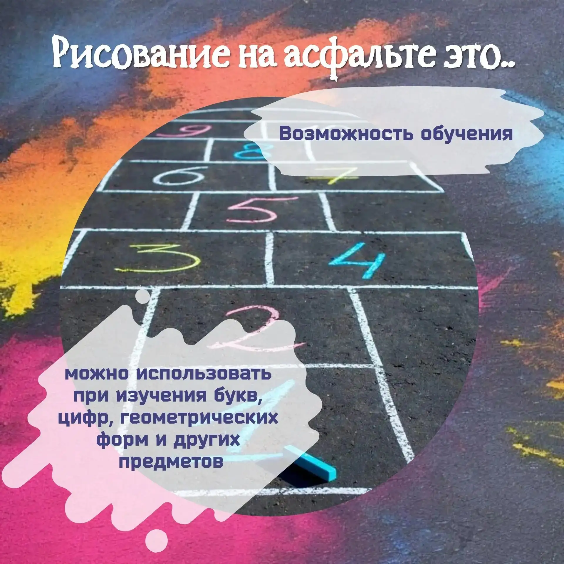 ☝А вы знали, что рисование на асфальте - это не только забавное занятие, но и способ развития творче