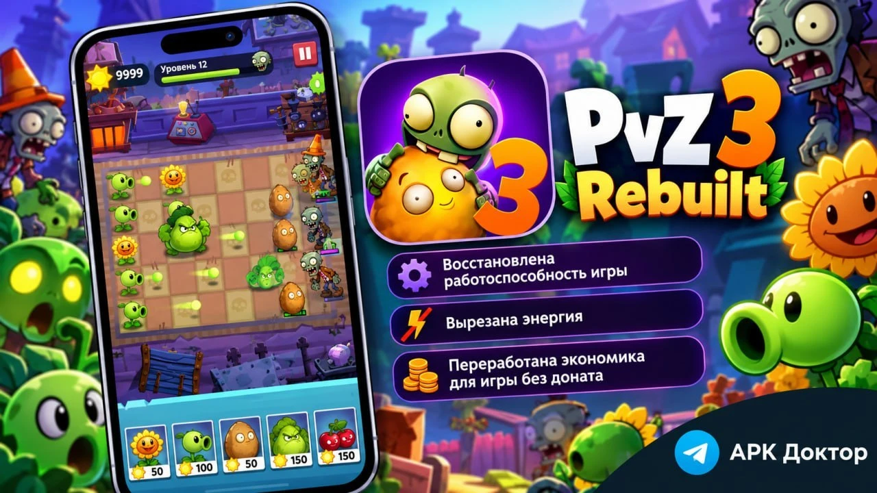 PvZ 3 Rebuilt — восстановленная сообществом оригинальная версия Plants vs Zombies 3 из ...