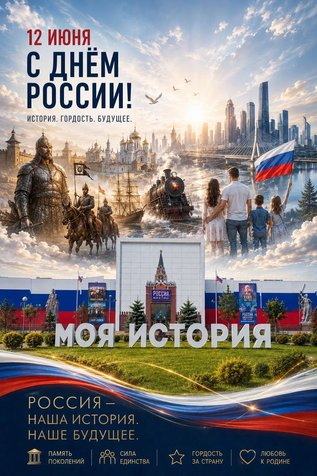 Дорогие друзья, коллектив Исторического парка «Россия – моя история» поздравляет вас с Днём России.
