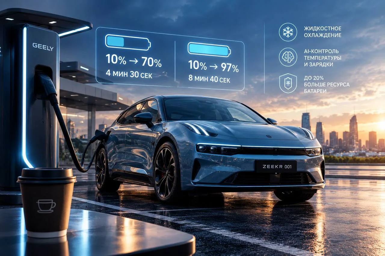 ⚡️ Geely решила, что зарядка должна быть быстрее кофе