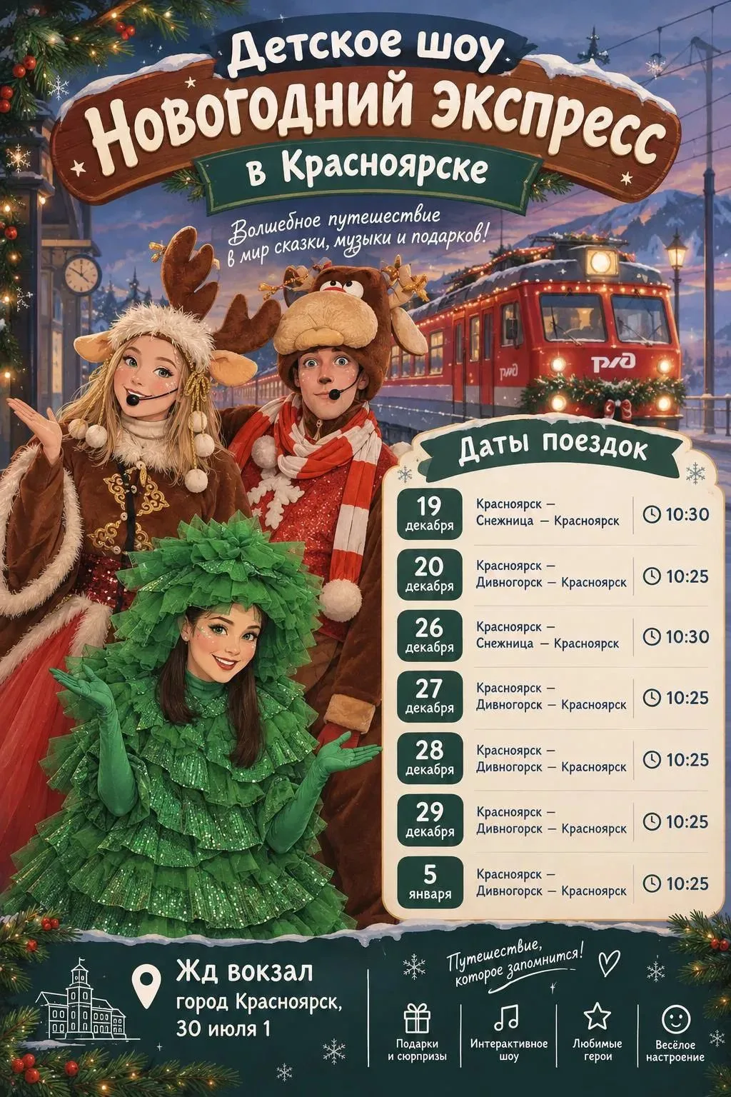 🎄 НОВОГОДНИЙ ЭКСПРЕСС В КРАСНОЯРСКЕ 🚂✨