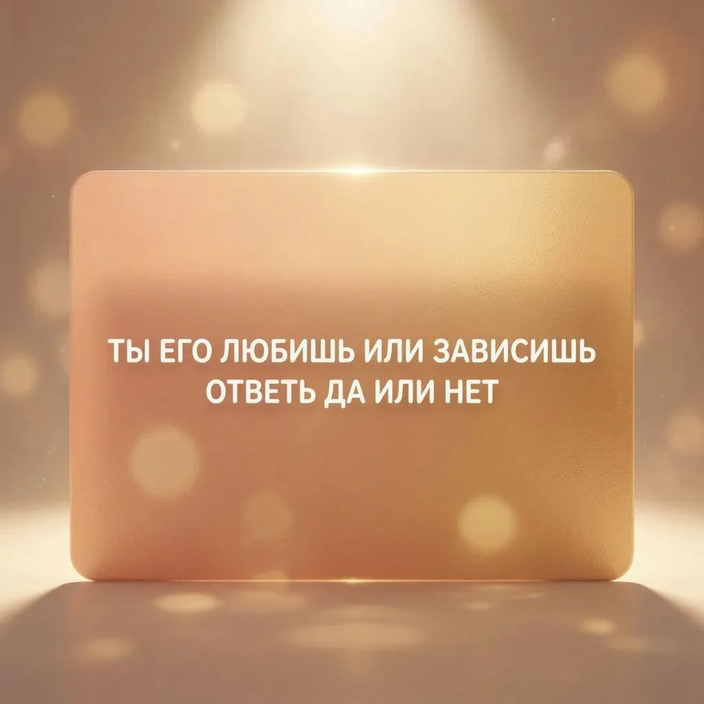 Ты его любишь или просто от него зависишь?