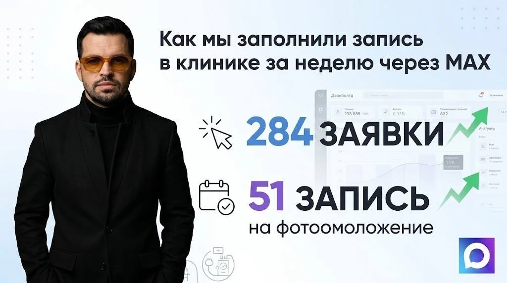 284 заявки по 66₽ из MAX. Детальный разбор запуска услуг фотоомоложения.
