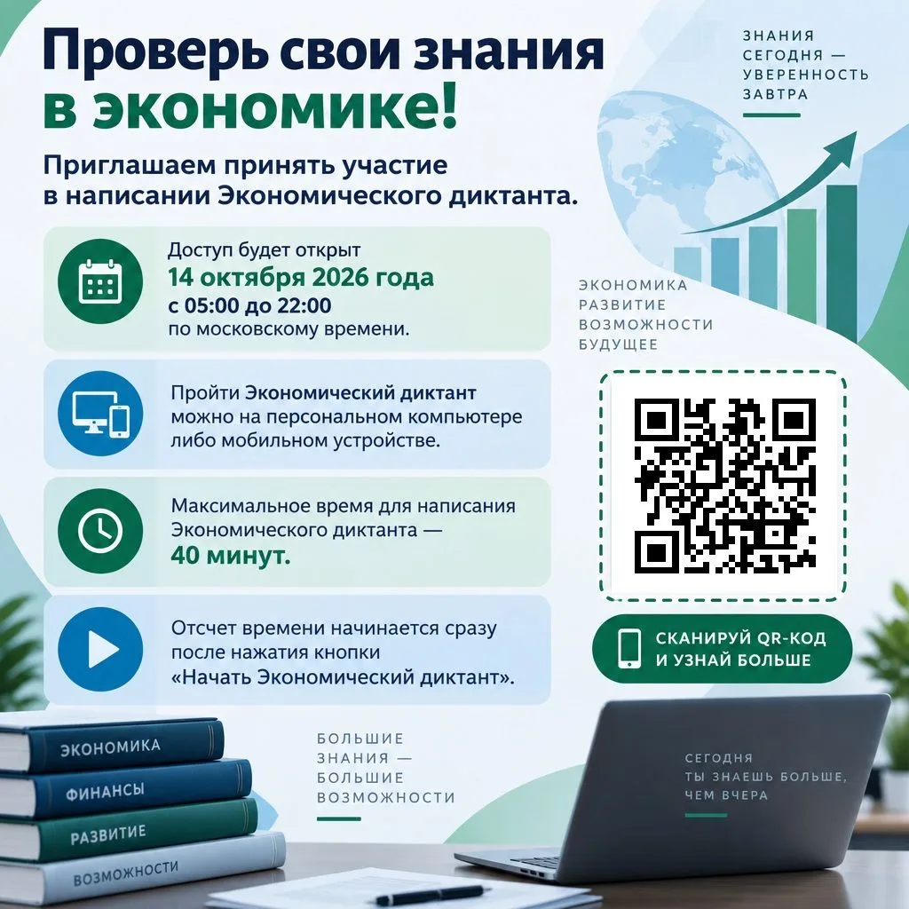Приглашаем принять участие во Всероссийском экономическом диктанте!