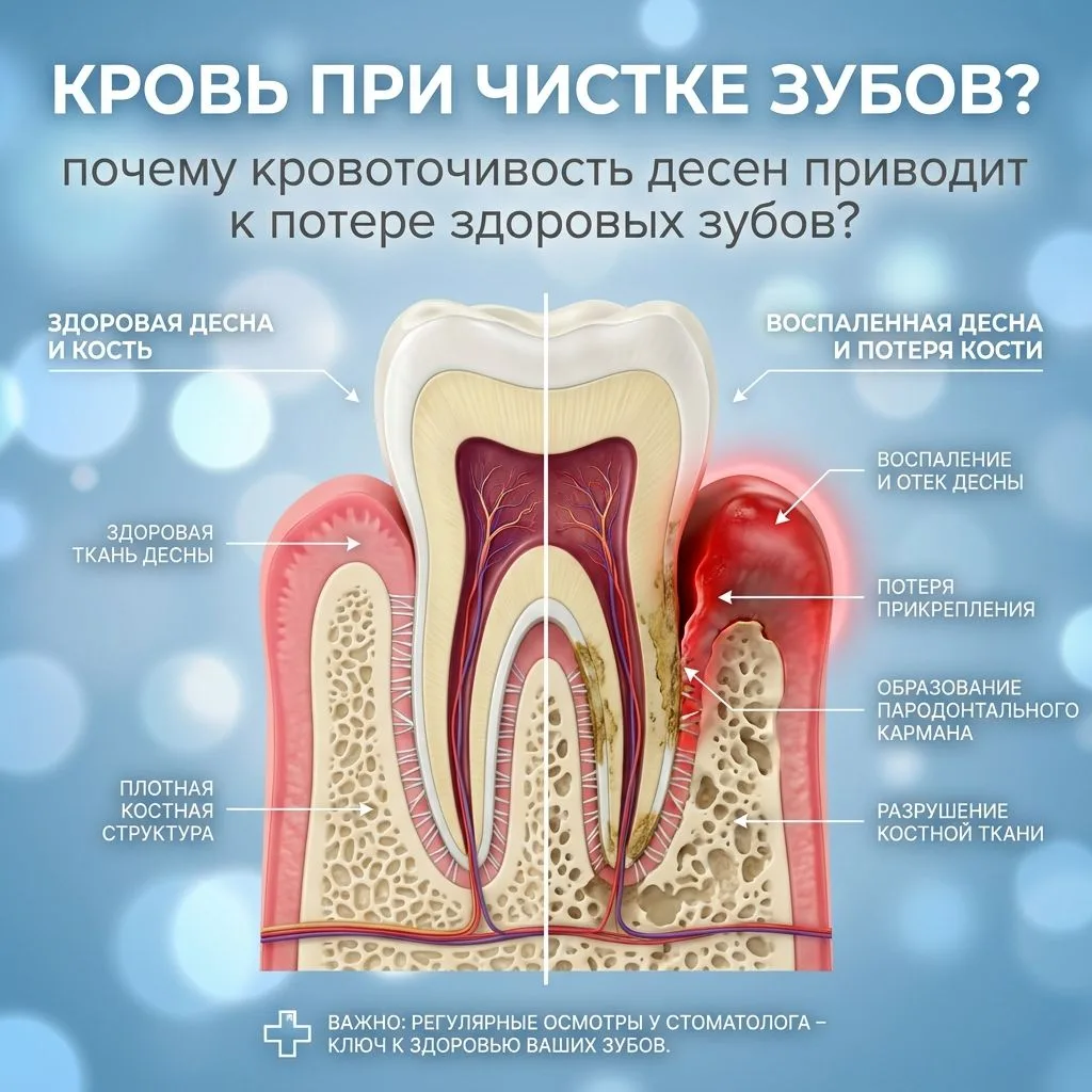 А вы знали? Кровоточивость десен — это первый шаг к потере абсолютно здоровых зубов