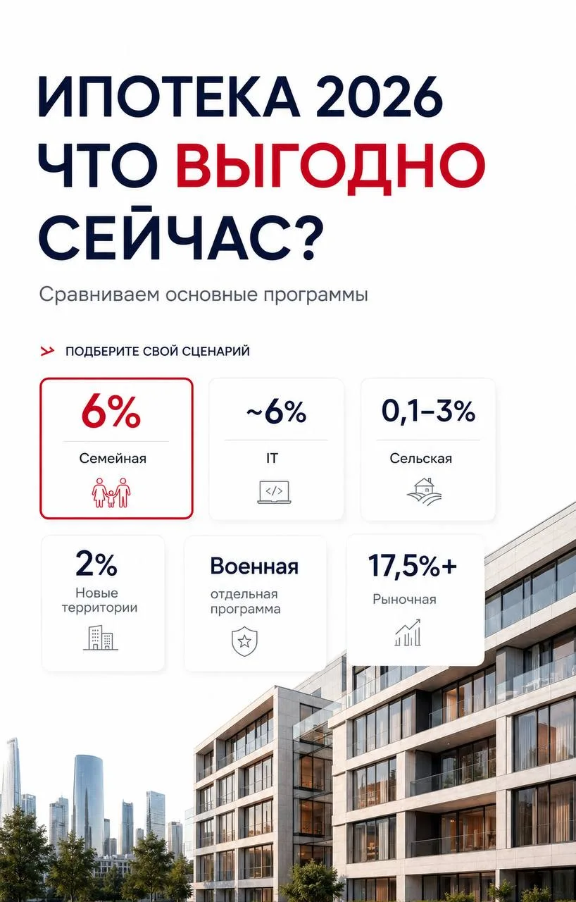 🔥 Ипотека в 2026: что выгодно сейчас?