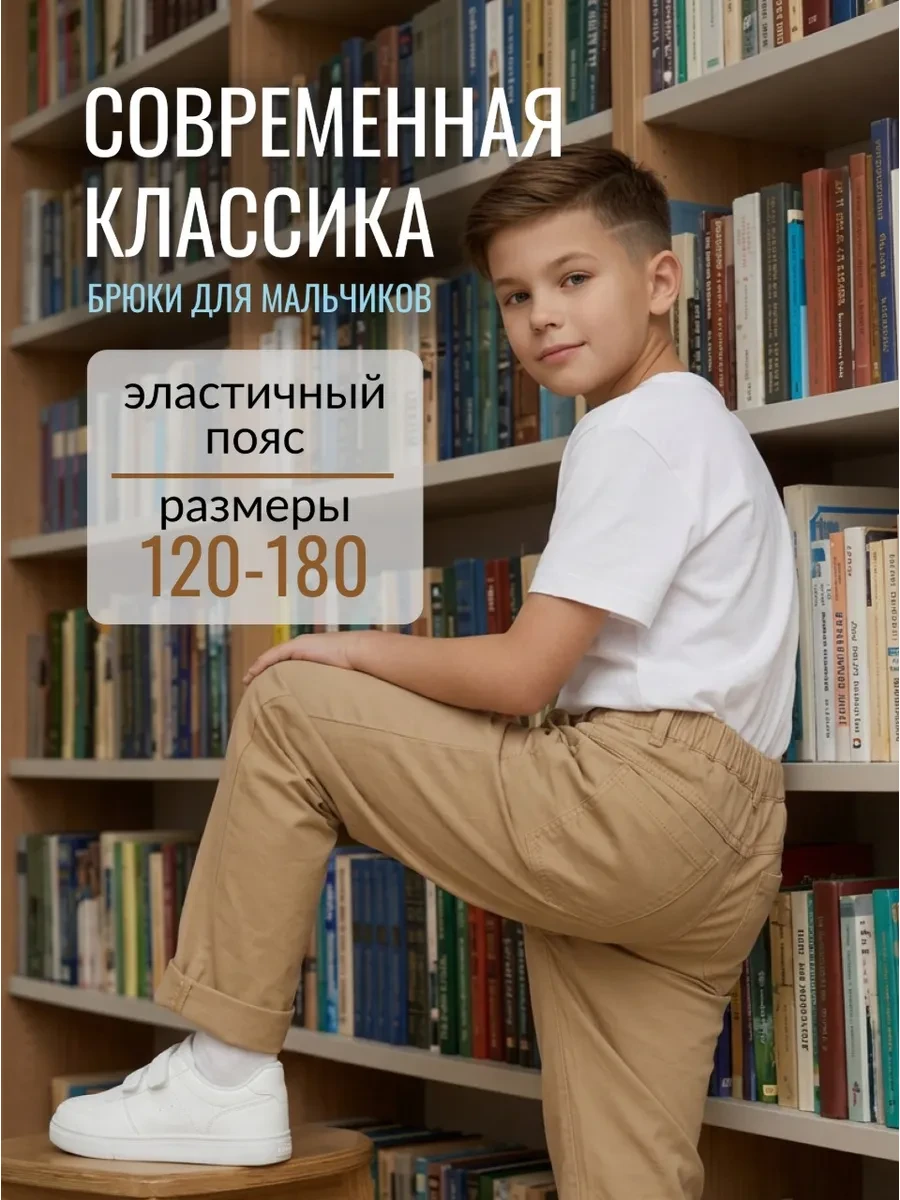 ⚡️ Брюки школьные для подростка джинсы на резинке, PLANKTON