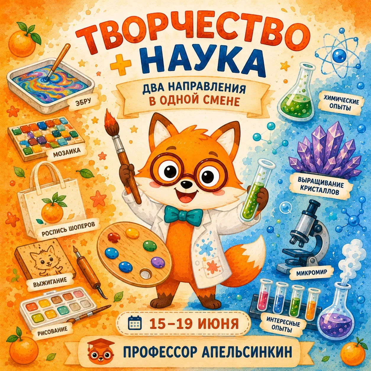 🎨🔬 РИСУЕМ И ЭКСПЕРИМЕНТИРУЕМ: новая смена уже на следующей неделе!