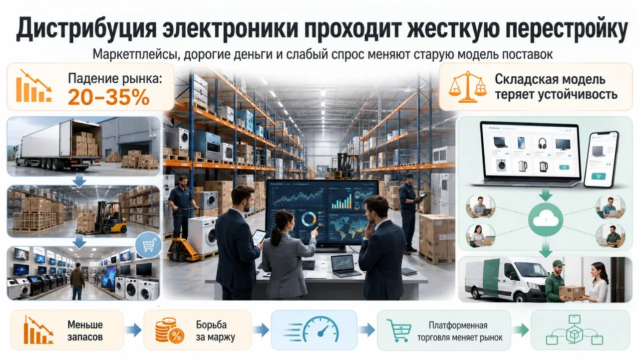 Дистрибуция электроники и бытовой техники в России столкнулась с одним из самых сложных периодов за 