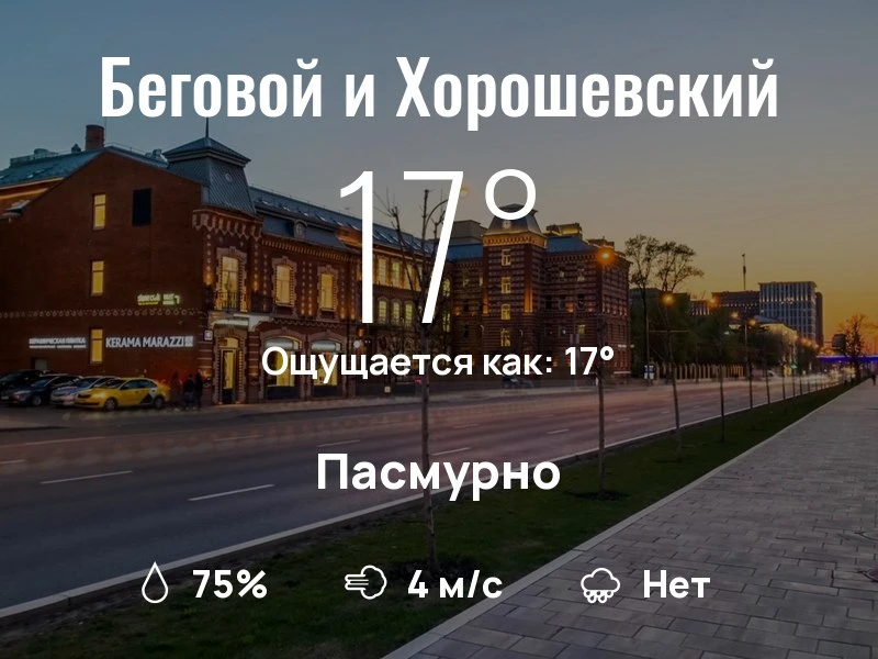 Что с погодой в Беговом и Хорошевском?