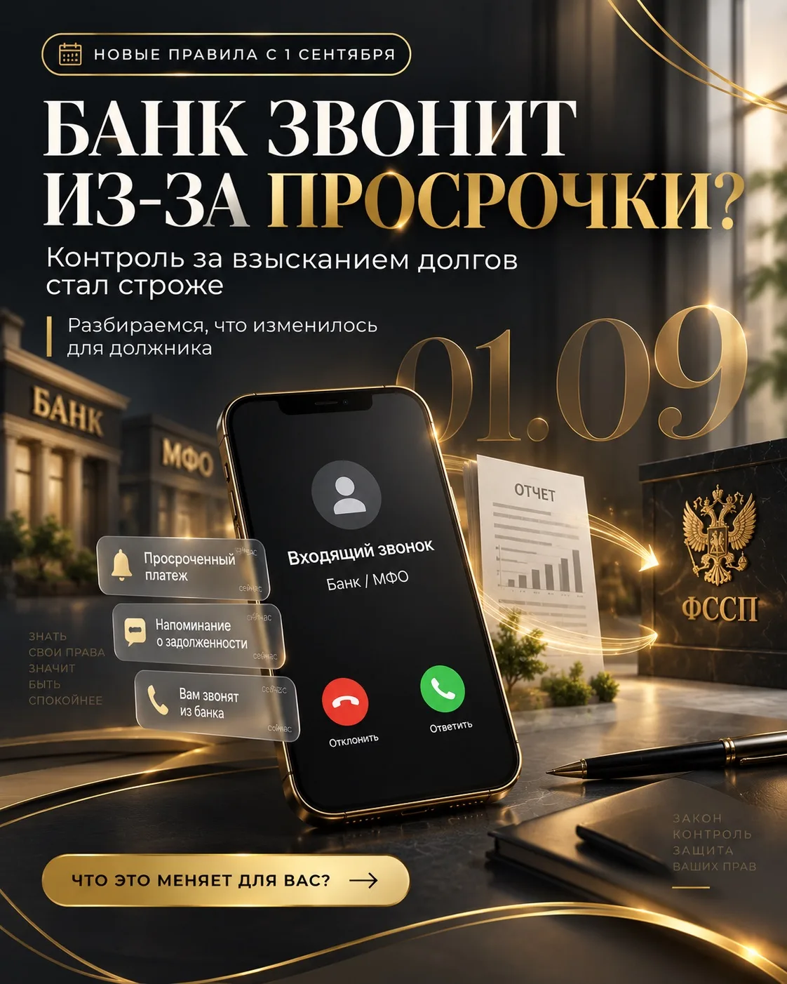 ⚠️ Банк звонит из-за просрочки? С 1 сентября за взысканием следят строже