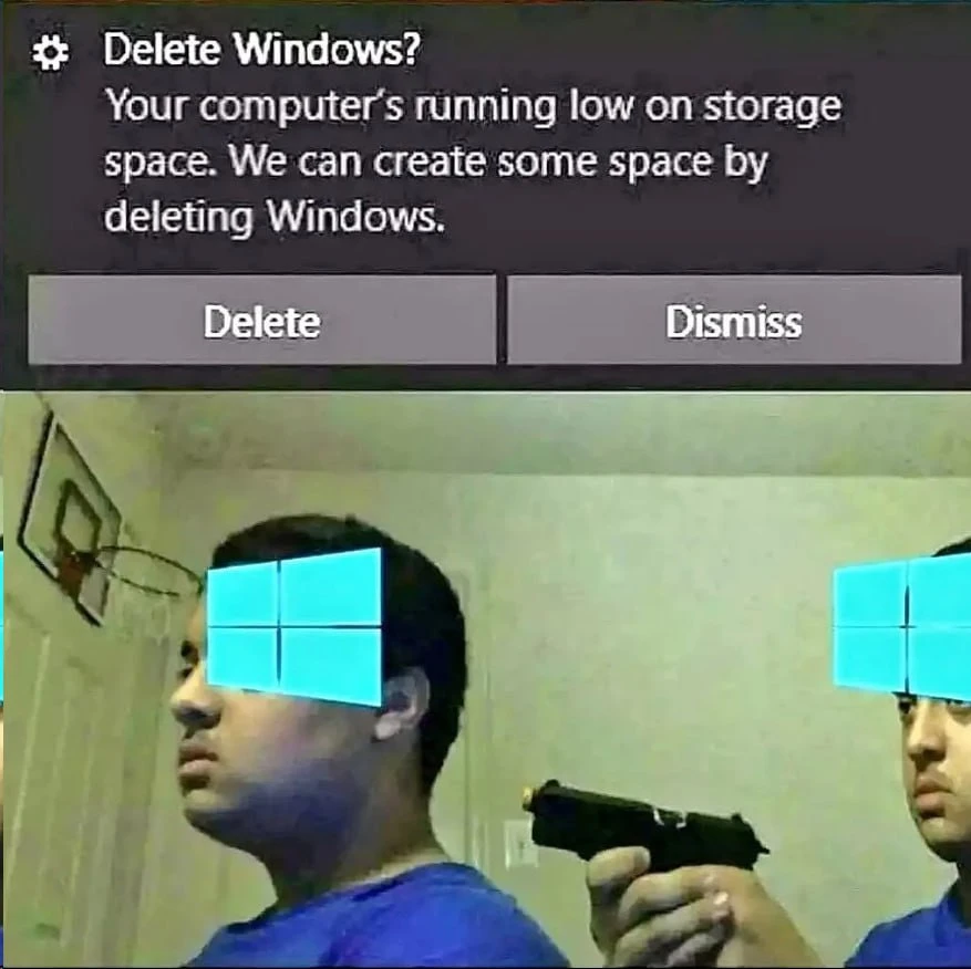 Это когда Windows настолько устал медленно работать, что решил предложить покончить с с...