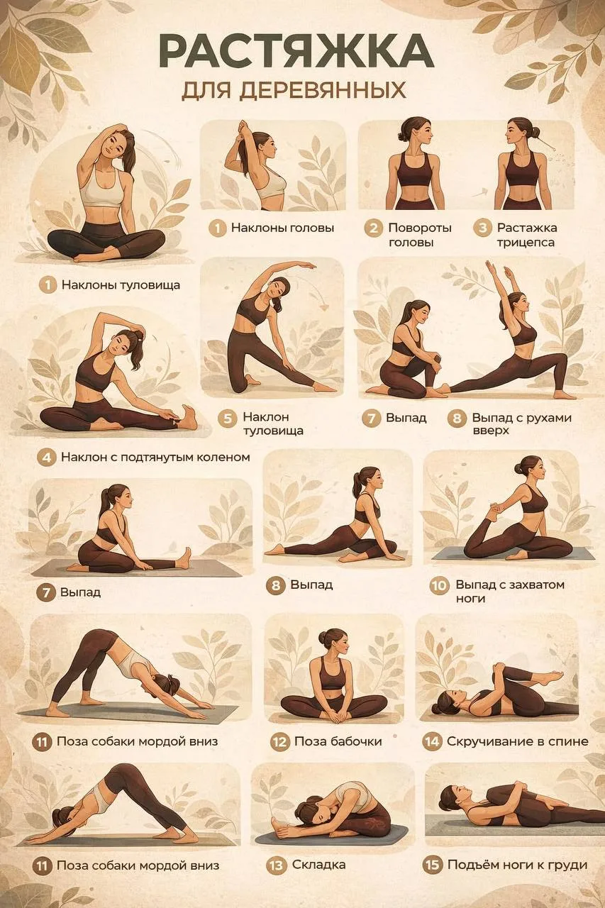 🧘‍♀️✨ Растяжка для “деревянного” тела — мягкое пробуждение без боли ✨

Если тело зажато, сковано и 
