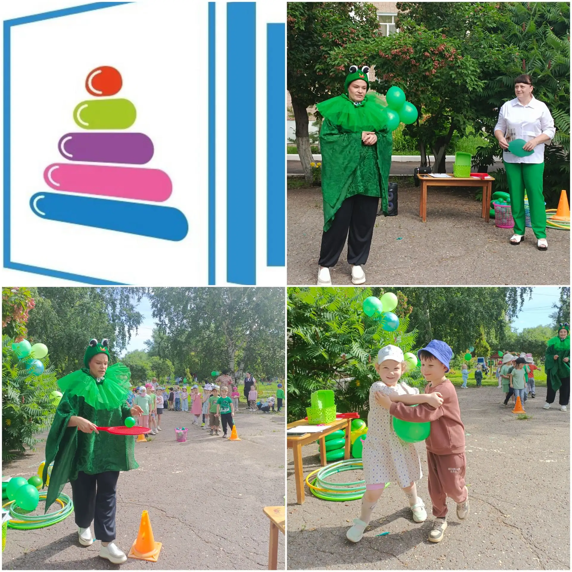 ✨Весело и интересно  прошёл сегодня день в нашем детском саду! 
🟢🍏🐢🐸"Зелёная вечеринка или День 