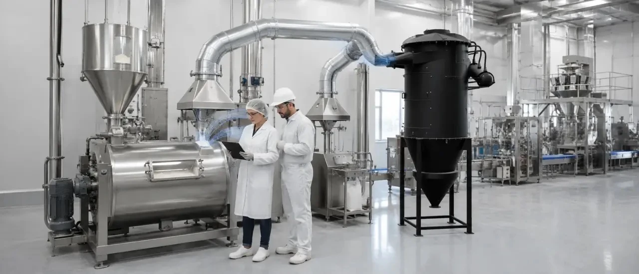 🏭 На пищевом производстве пыль образуется при пересыпке, дроблении, смешивании и фасов...