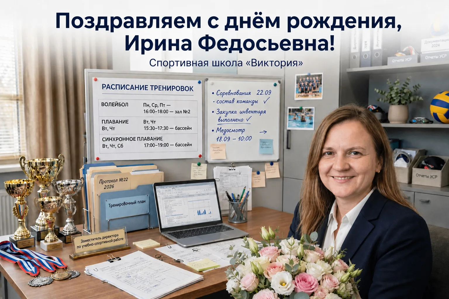 🎉 Сегодня особенный день — мы поздравляем с Днём рождения Ирину Федосьевну Бачу, заместителя директ