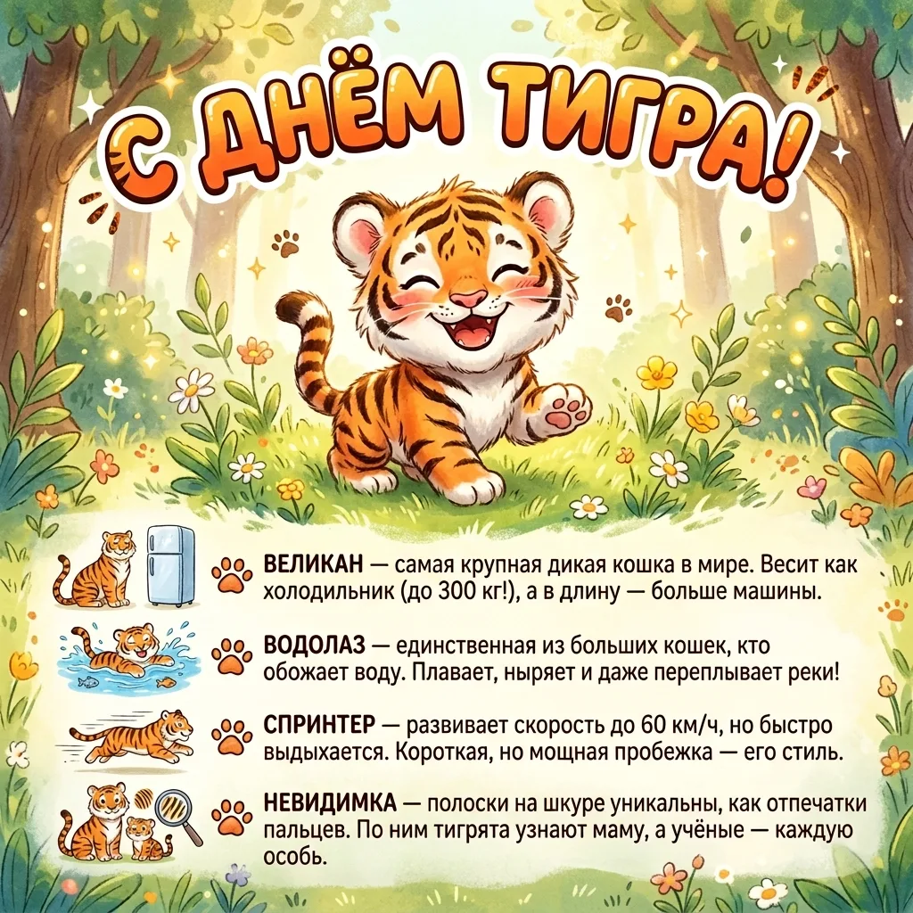Международный день тигра отмечают 29 июля.

Главная цель — привлечь внимание общественности к пробле
