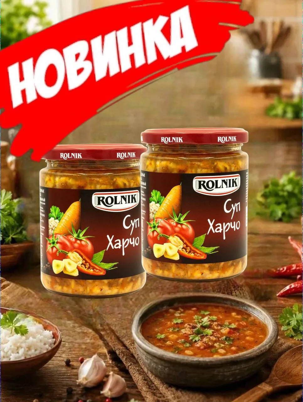 🔥🔥🔥НОВИНКА🔥🔥🔥
🍲 СУП «ХАРЧО» от ROLNIK — душевный вкус в удобной упаковке

✔️ Как домашний: пл