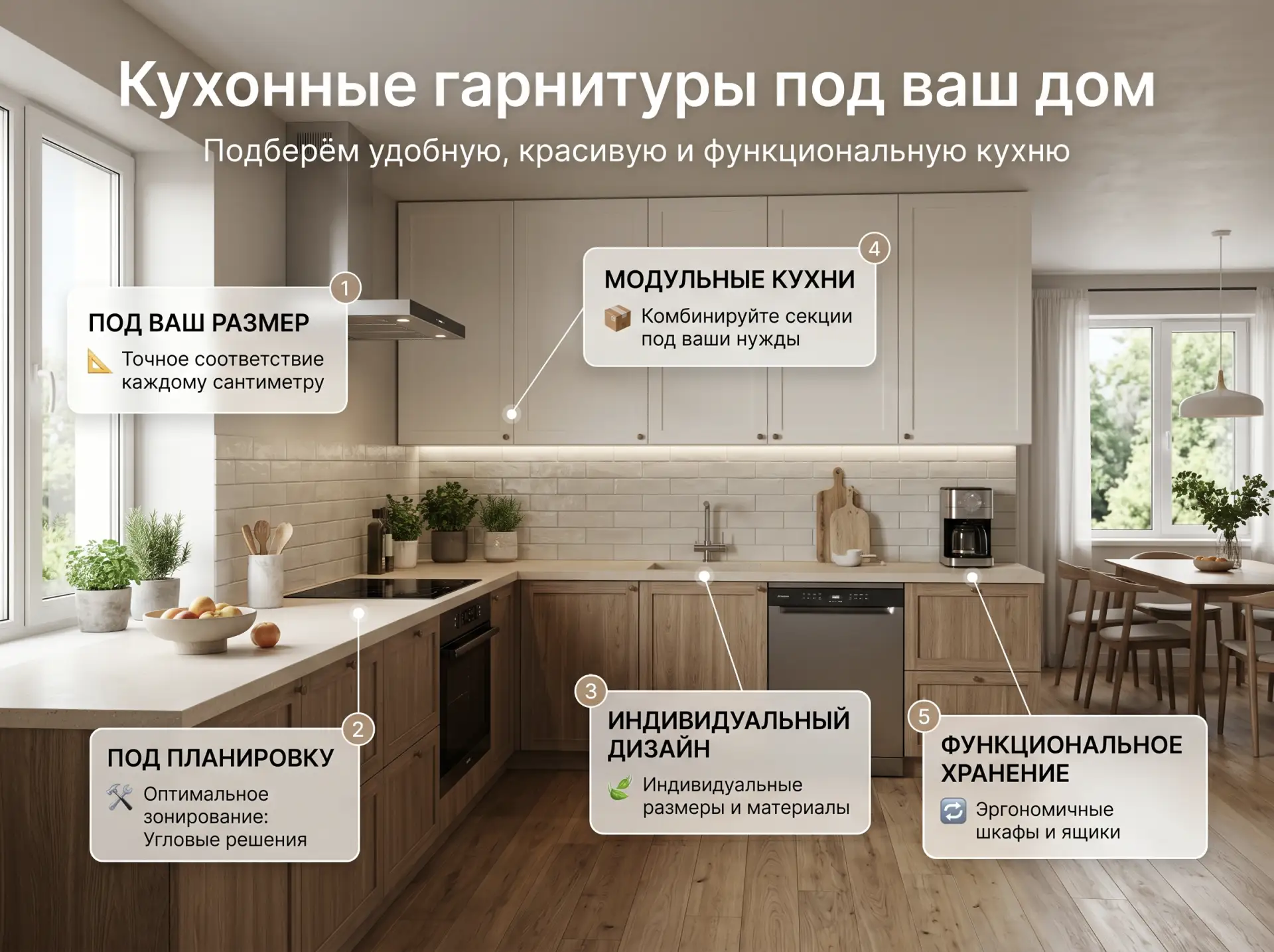 🍽 Кухонные гарнитуры под ваш дом