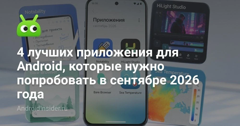 Лучшие новые приложения сентября для Android: заметки, браузер, море и даже светодиод P...