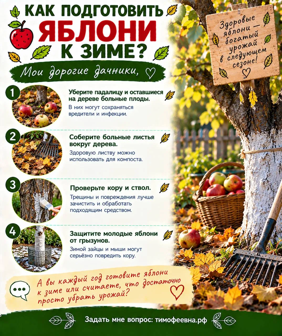 🍎 Как подготовить яблони к зиме?