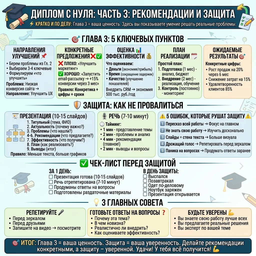 🎓 ДИПЛОМ С НУЛЯ ЧАСТЬ 3: РЕКОМЕНДАЦИИ И ЗАЩИТА