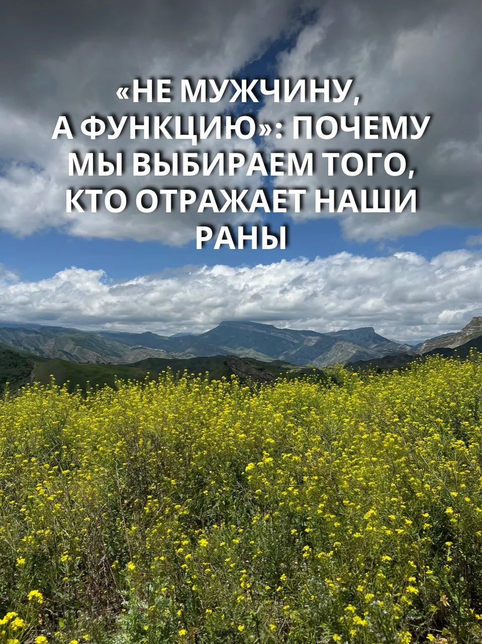 «Не мужчину, а функцию»: Почему мы выбираем того, кто отражает наши раны

🔗 Каждый раз, когда женщи