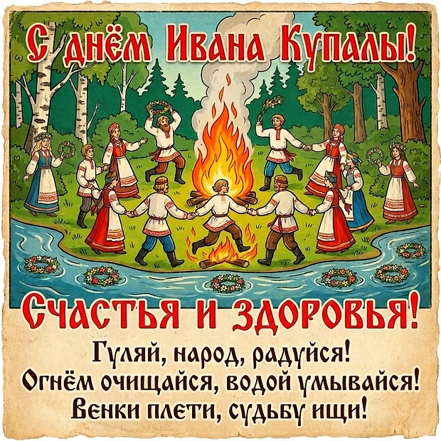 7 июля отмечается День Ивана Купала –  праздник благодарения солнца, зрелости лета и зелёного покоса