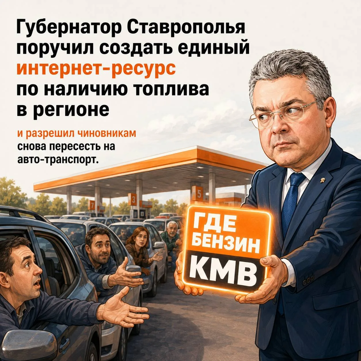→ Губернатор Ставрополья поручил создать единый интернет-ресурс по наличию топлива в регионе и разре