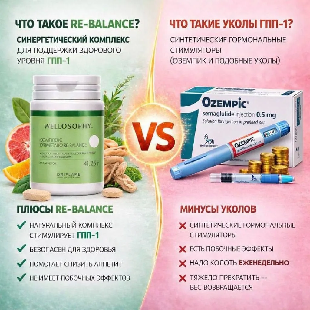 Сравним OriMetabo Re-balance  и Озимпик (семаглутид) — два разных продукта с целью конт...